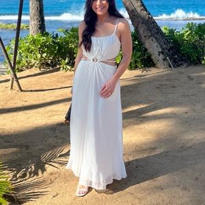 White Cut Out Maxi Dress